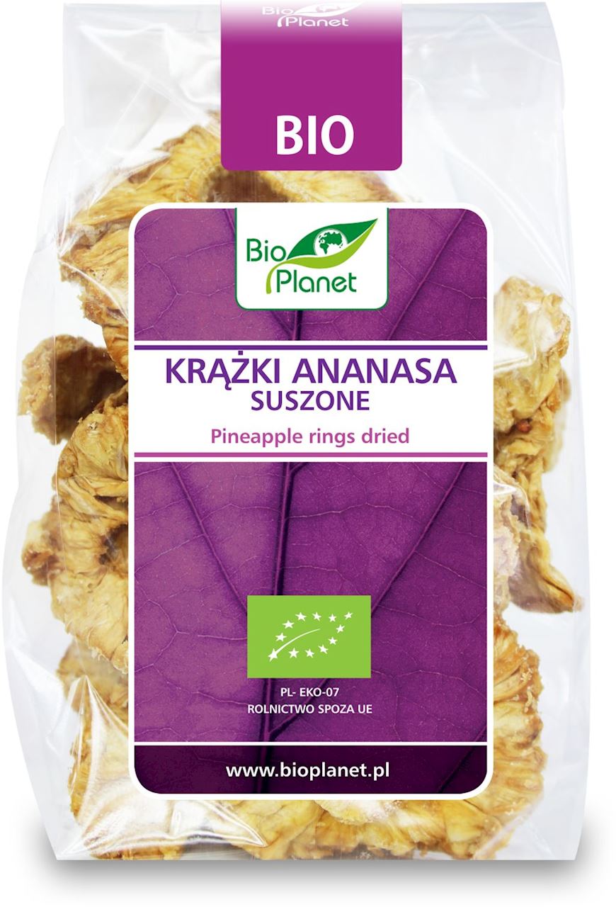 BIO PLANET Suszone krążki ananasa BIO
