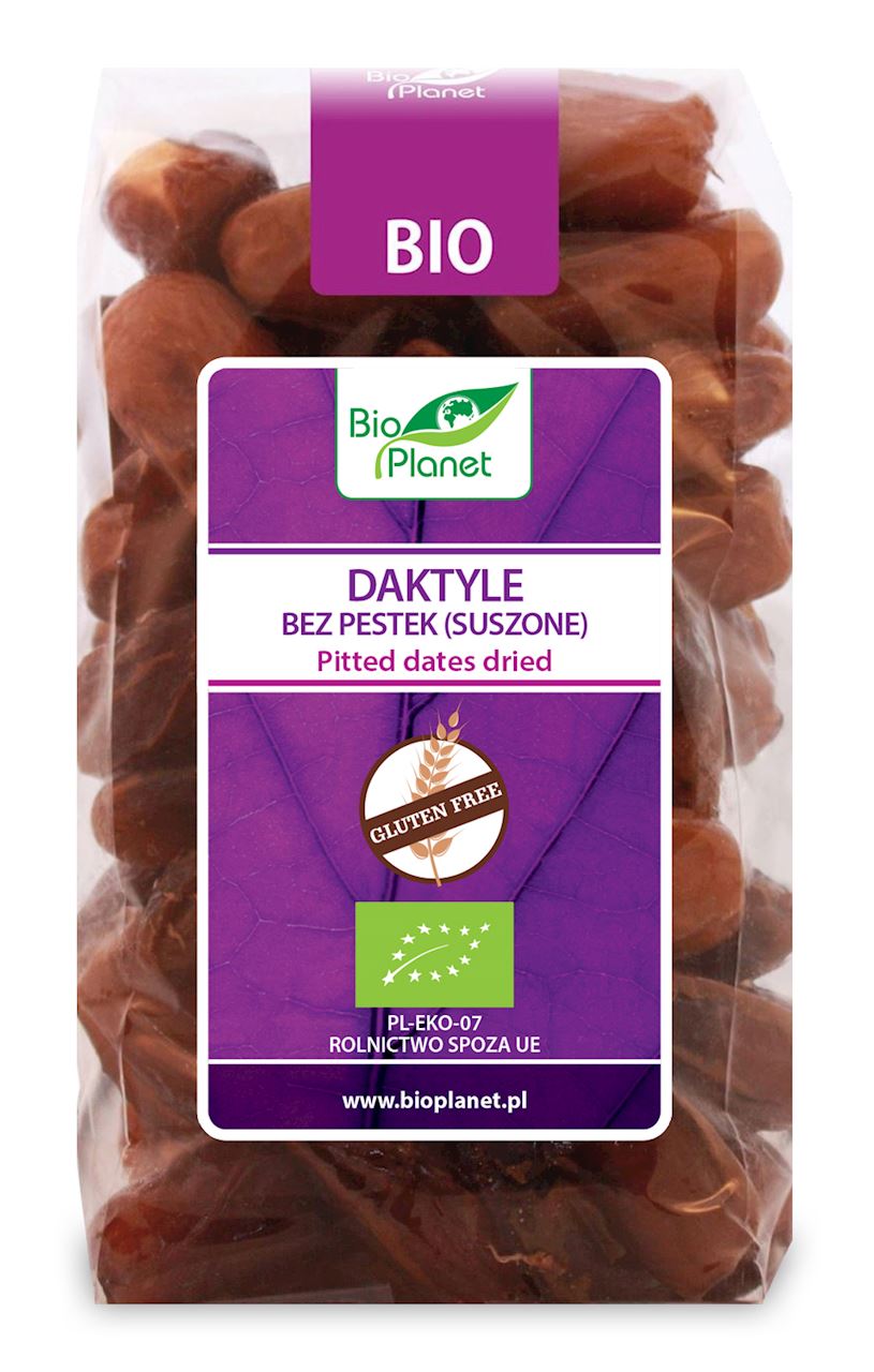 BIO PLANET Daktyle bez pestek suszone bezglutenowe BIO