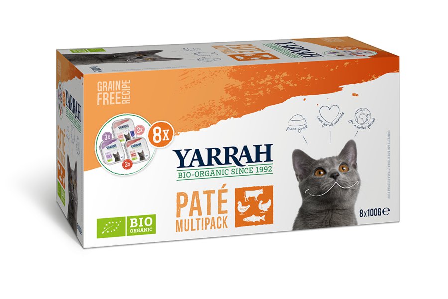 YARRAH Multipack pasztet dla kota BIO (8 x 100 g)