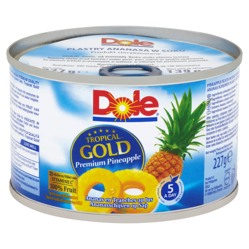 DOLE Tropical Gold Plastry ananasa w soku