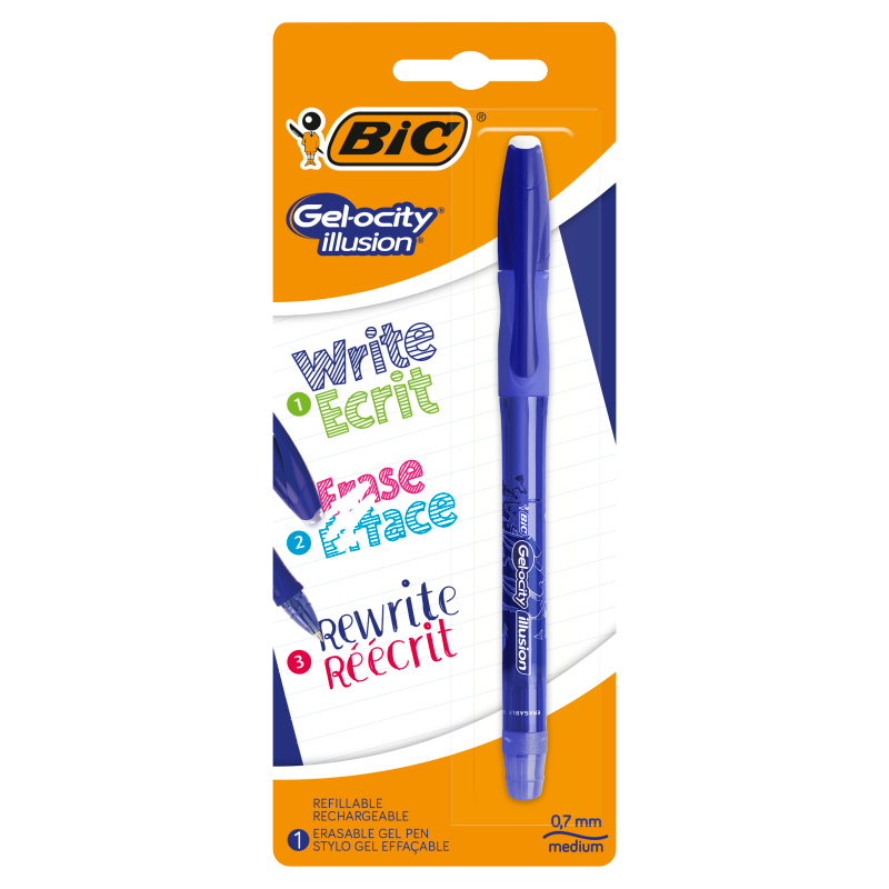 BIC Gel-ocity Illusion Długopis wymazywalny niebieski Blister 1 szt.