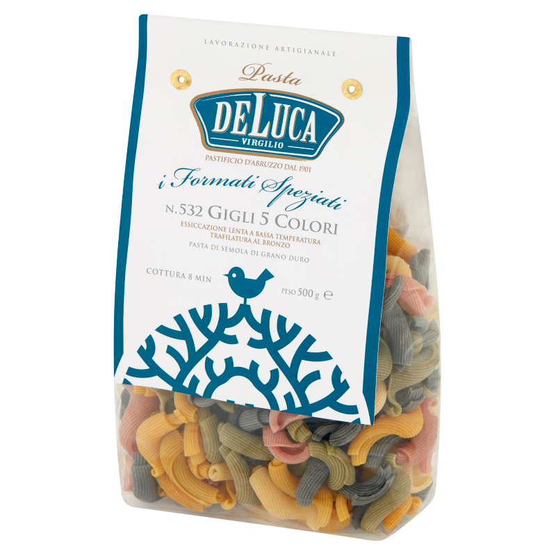 DE LUCA Makaron Gigli 5 kolorów z pszenicy durum