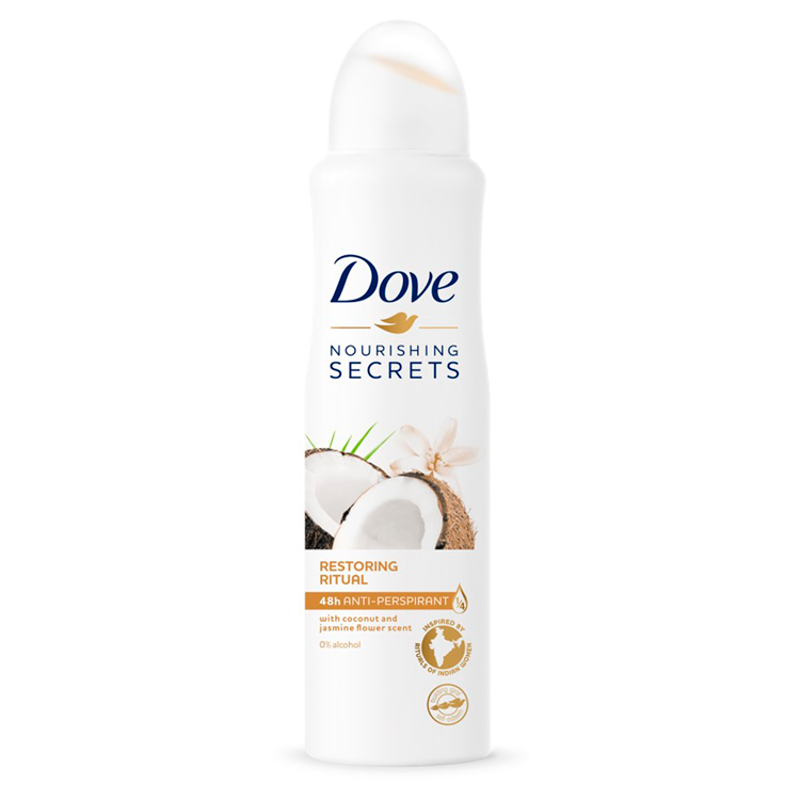 DOVE Nourishing Secrets Antyperspirant w aerozolu dla kobiet o zapachu kokosa i jaśminu