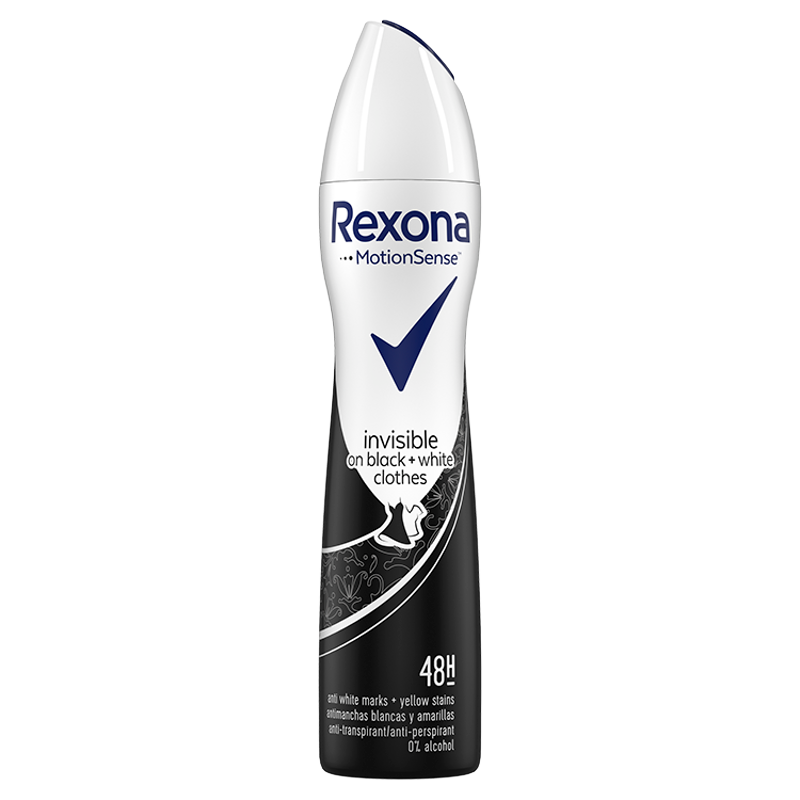REXONA Women Antyperspirant w aerozolu Invisible on black+white clothes