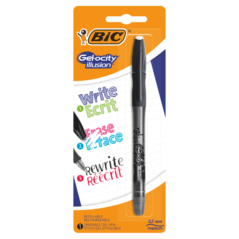 BIC Gel-ocity Illusion Długopis wymazywalny czarny Blister 1 szt.