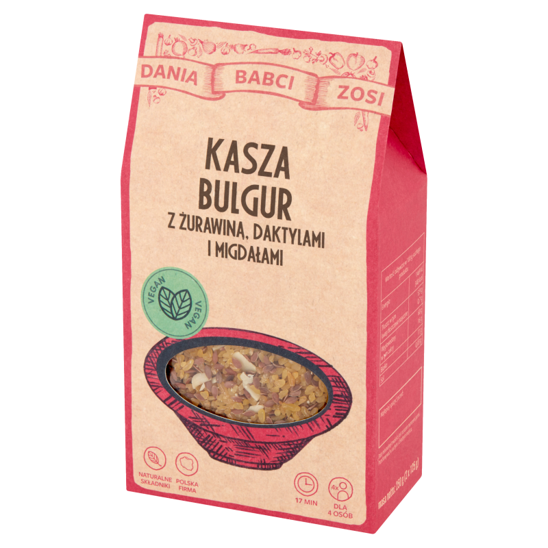 DANIA BABCI ZOSI Kasza bulgur z żurawiną, daktylami i migdałami