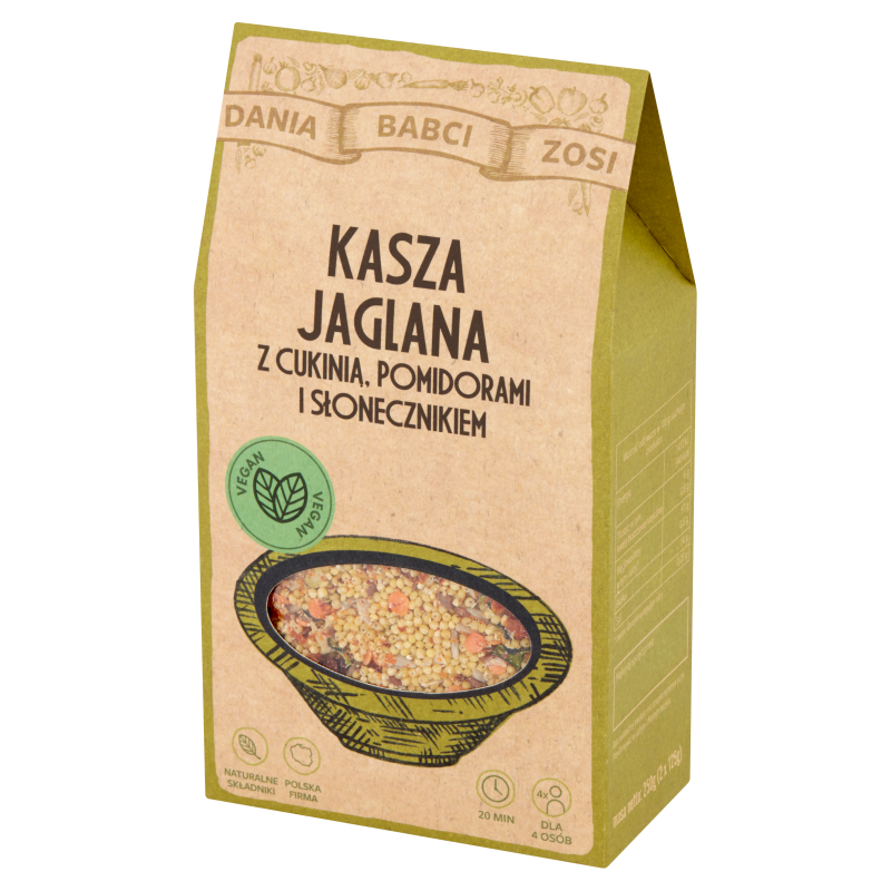 DANIA BABCI ZOSI Kasza jaglana z cukinią, pomidorami i słonecznikiem