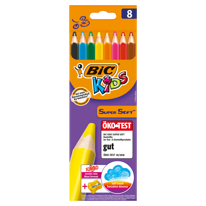 BIC Kids Kredki 8 kolorów + temperówka
