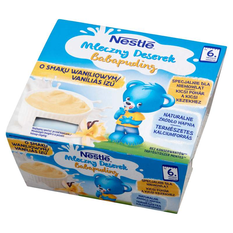 NESTLÉ Mleczny deserek waniliowy dla niemowląt po 6 miesiącu (4x100g)