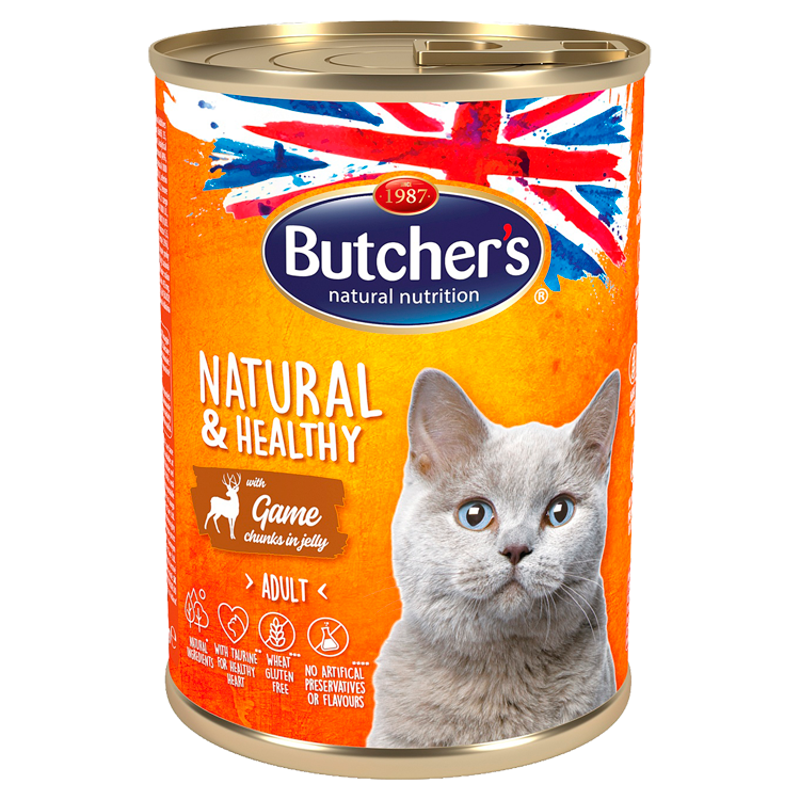 BUTCHER'S Natural & Healthy Karma dla kota z dziczyzną w galarecie
