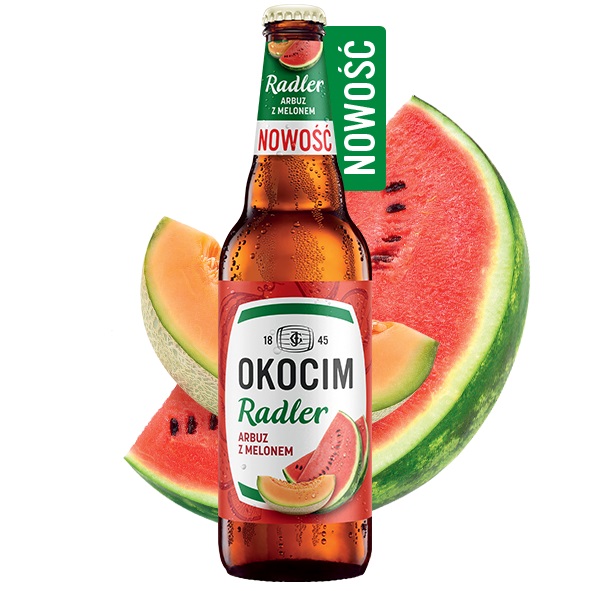 OKOCIM RADLER ARBUZ Z MELONEM Piwo (cena zawiera 0,50 zł kaucji za butelkę)