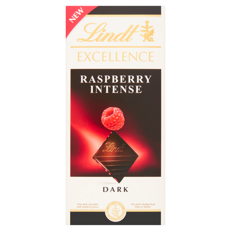 LINDT EXCELLENCE Gorzka czekolada z kawałkami malin