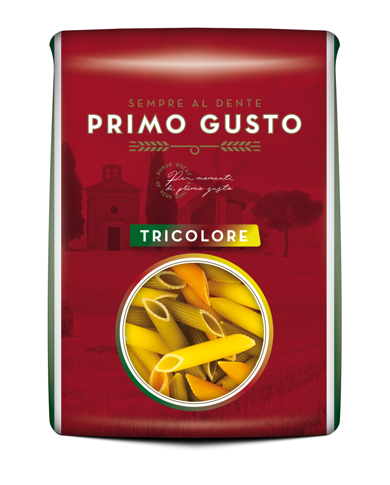 PRIMO GUSTO Makaron penne rigate (rurka skośna) trójkolorowa frisco.pl