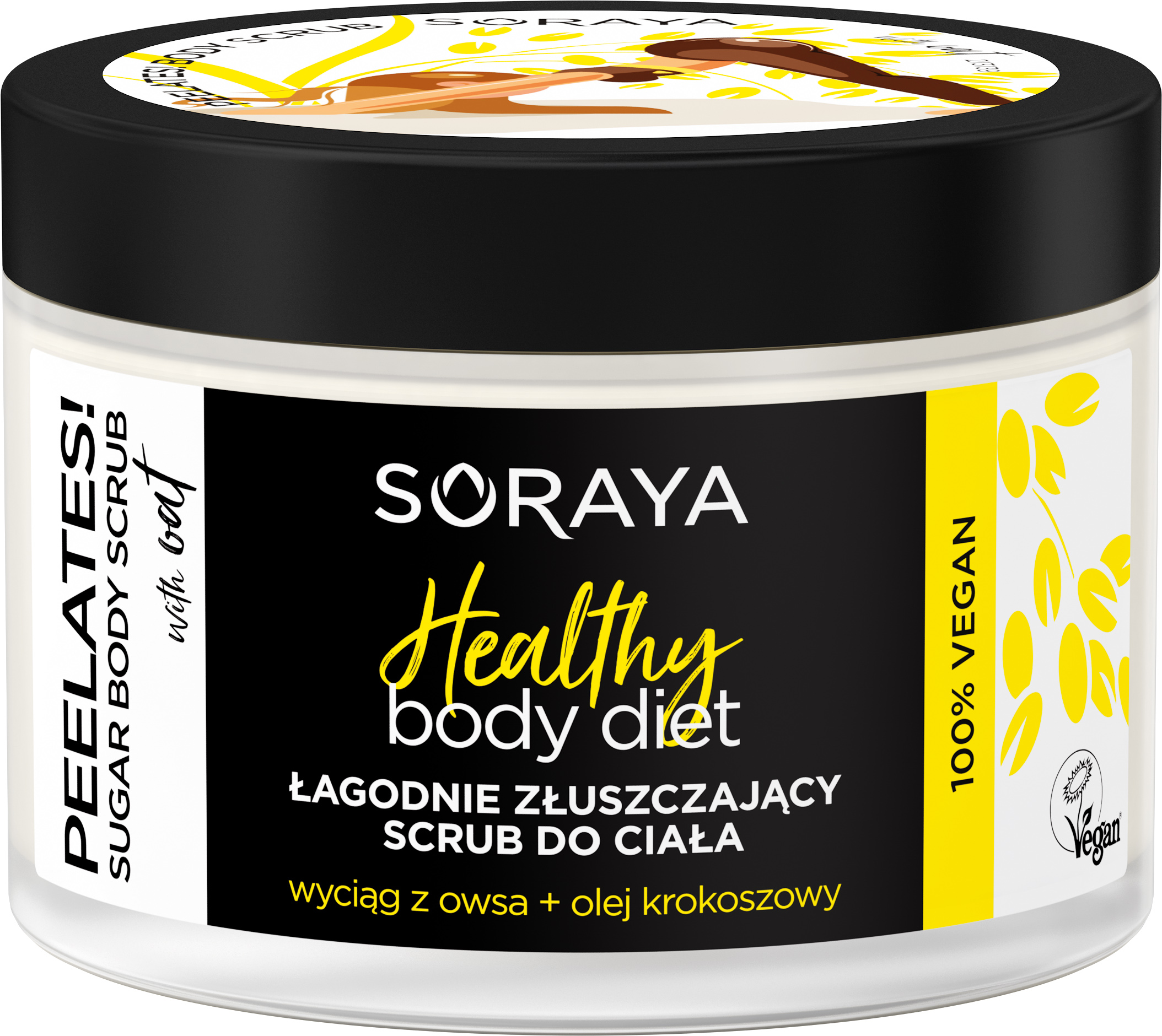SORAYA Healthy Body Diet Złuszczający peeling cukrowy z ekstraktem z owsa i olejem krokoszowym