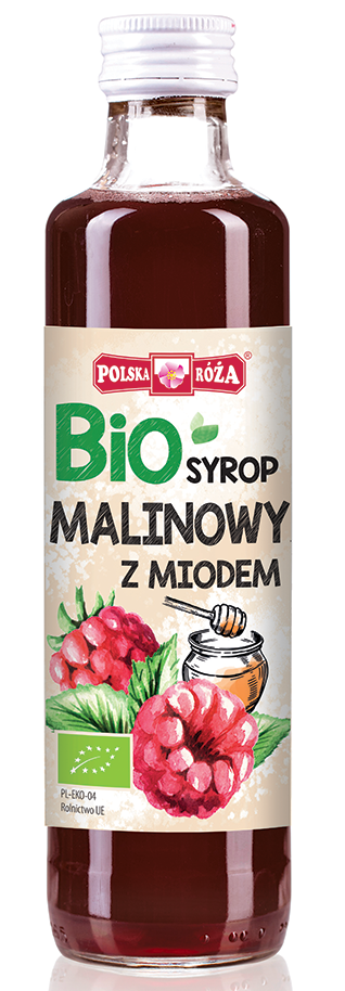 POLSKA RÓŻA Bio syrop malinowy z miodem
