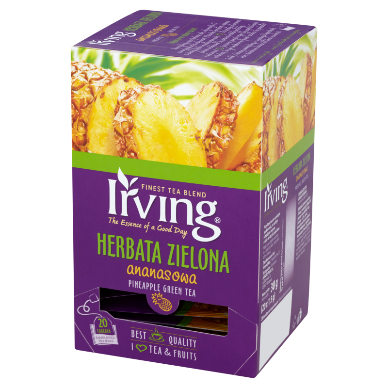 IRVING Herbata zielona ananasowa 20 torebek (saszetki) frisco.pl