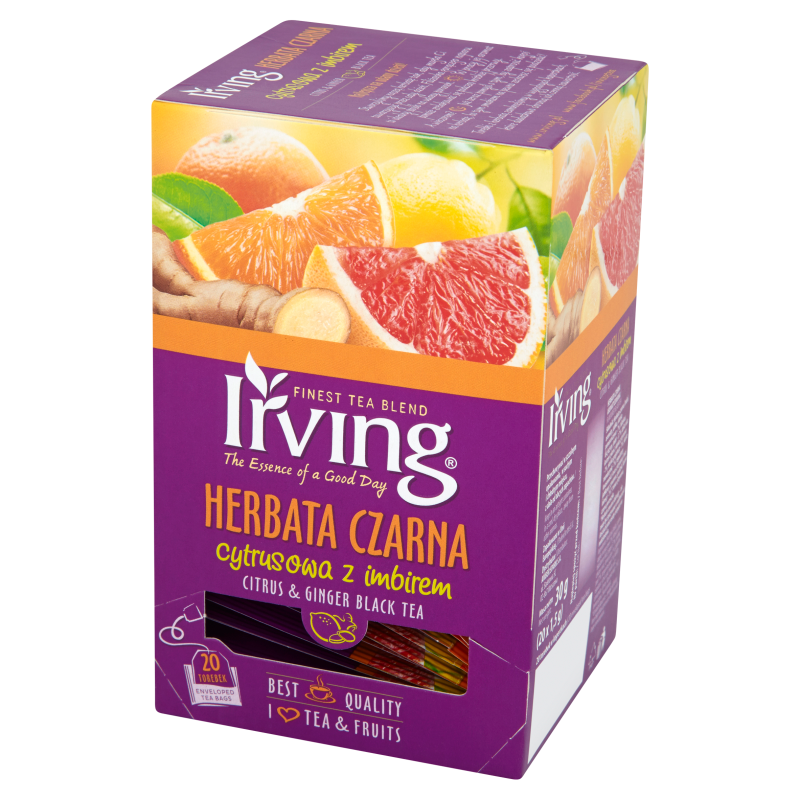 IRVING Herbata czarna cytrusowa z imbirem 20 torebek (saszetki)