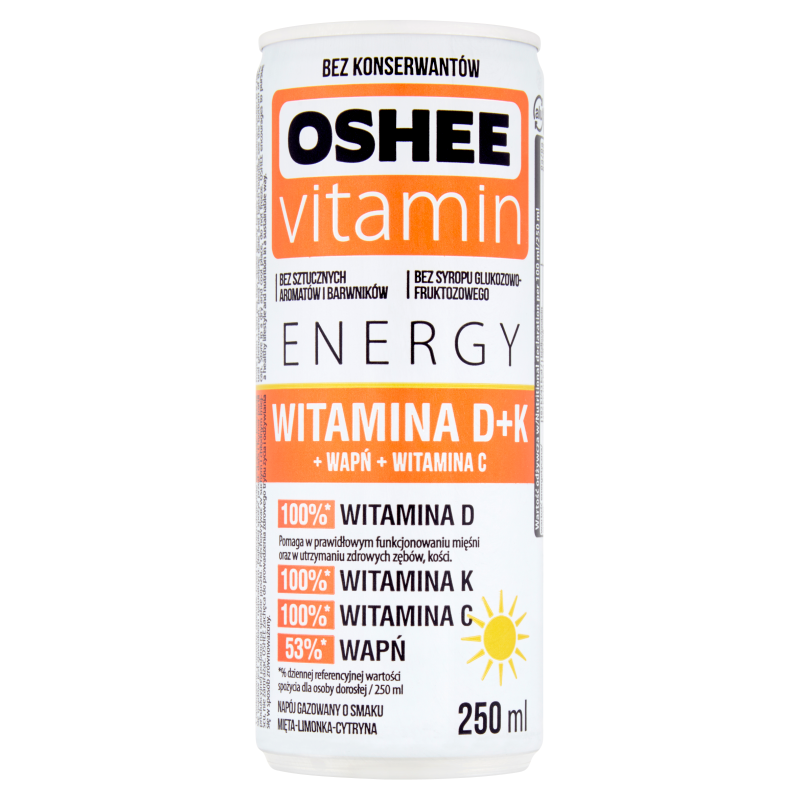 OSHEE Vitamin Energy Napój gazowany Witamina C+Wapń+Wit.D