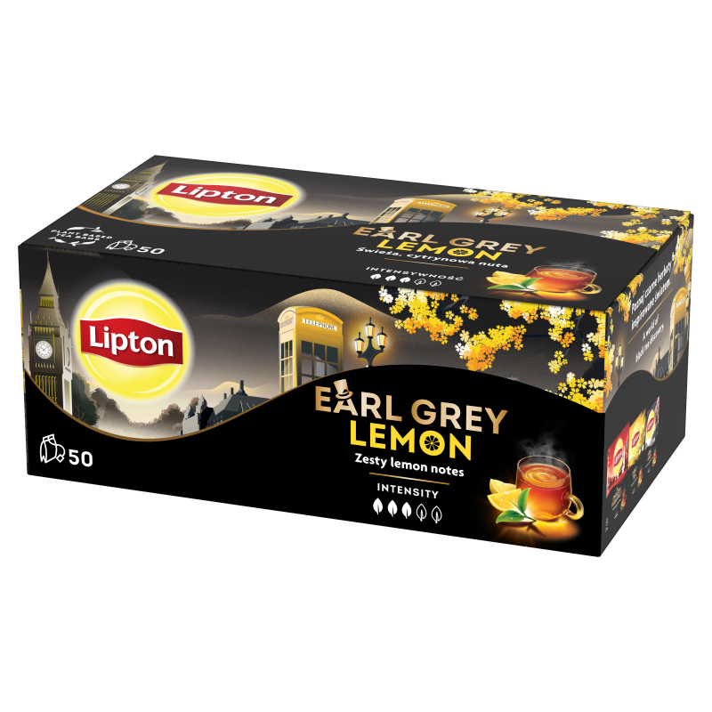 LIPTON Earl Grey Herbata czarna Lemon 50 torebek frisco.pl