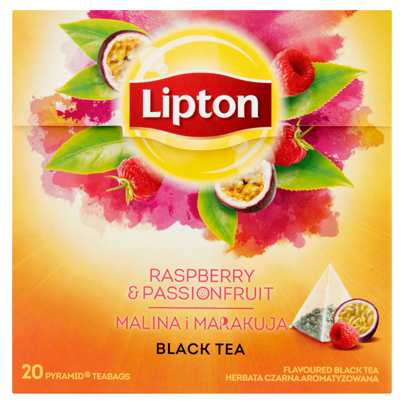 LIPTON Herbata czarna aromatyzowana Malina i Marakuja 20 piramidek frisco.pl