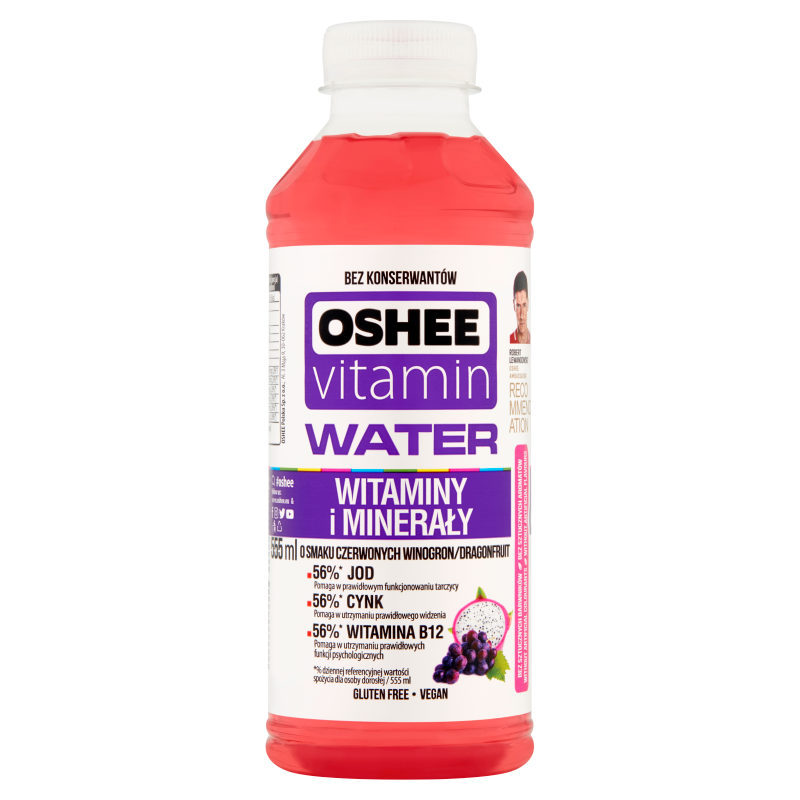 OSHEE Vitamin H2O Napój niegazowany o smaku czerwonych winogron i dragonfruit