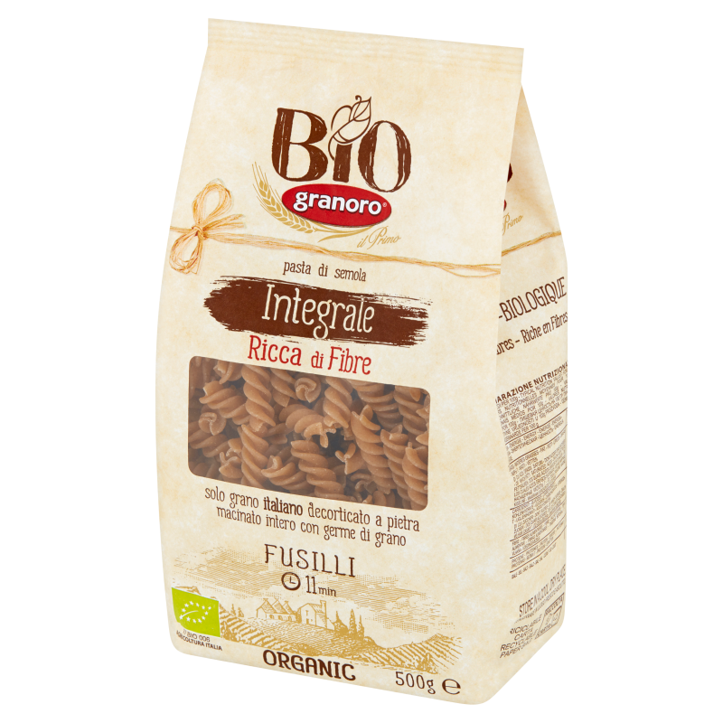 GRANORO Makaron pełnoziarnisty fusilli (świderki) BIO frisco.pl