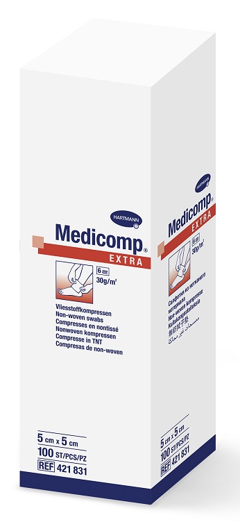 MEDICOMP Extra Kompresy włókniowe niejałowe  5x5cm 100 szt.