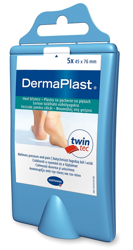 DERMAPLAST Plastry hydrożelowe na pęcherze na piętach 76 x 45 mm - 5 szt.