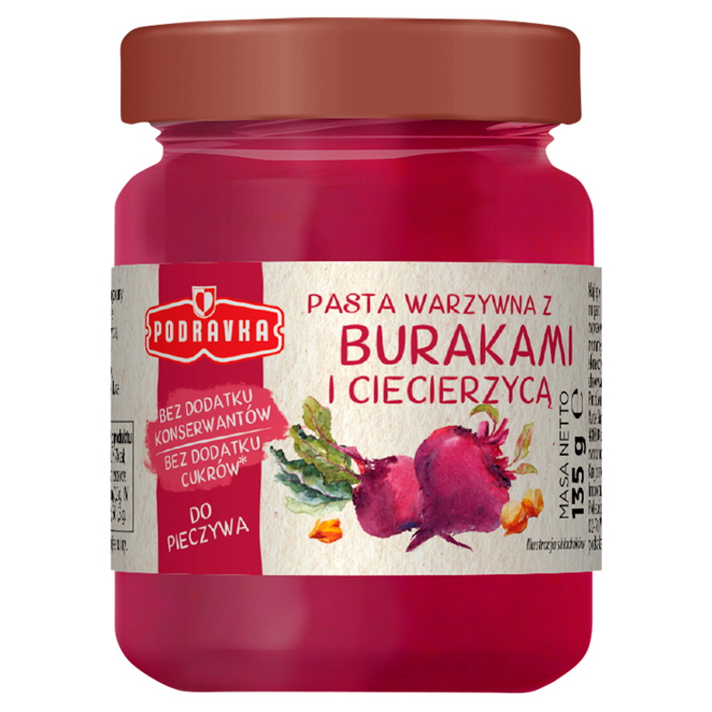 PODRAVKA Pasta warzywna z burakami i ciecierzycą
