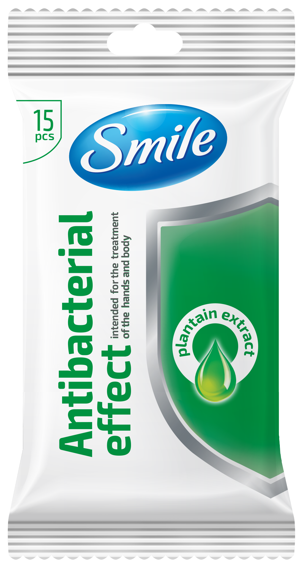 SMILE Chusteczki nawilżane o efekcie antybakteryjnym 15 szt.