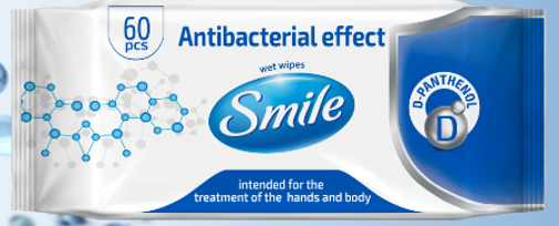 SMILE Chusteczki nawilżane o efekcie antybakteryjnym D-pantenol 60 szt frisco.pl