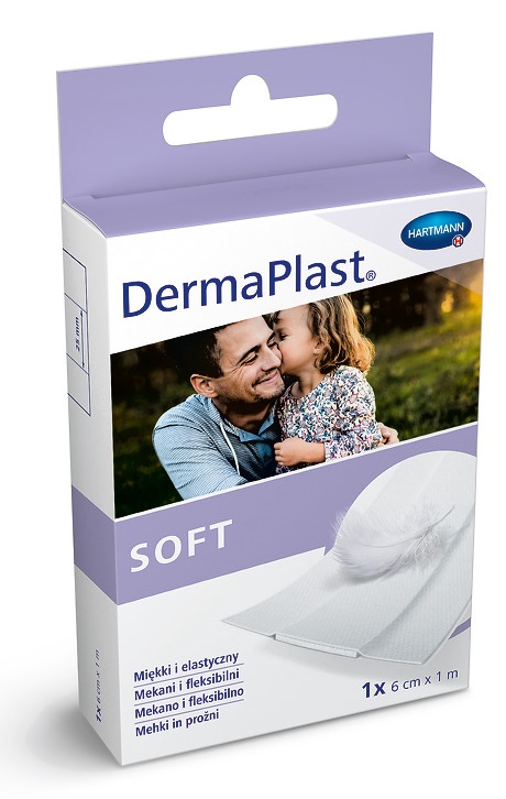 DERMAPLAST Soft Cięty plaster z opatrunkiem 6 cm x 1 m