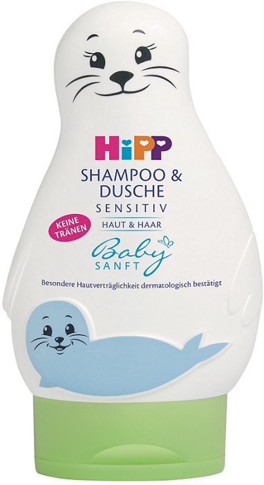 HIPP Baby Sanft Żel do mycia ciała i włosów dla dzieci - foczka