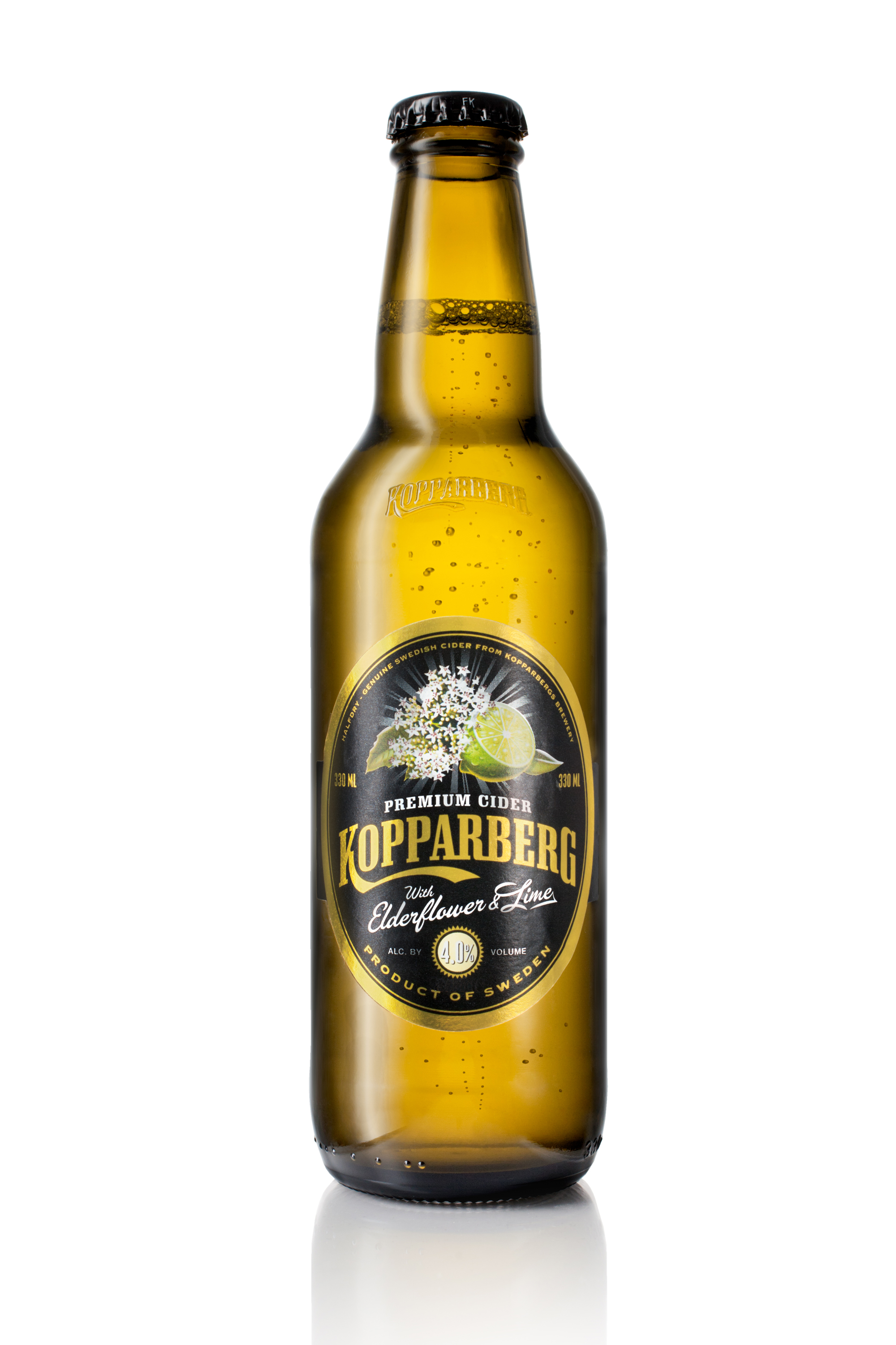 KOPPARBERG ELDERFLOWER & LIME Cydr jabłkowy o smaku czarnego bzu i limonki (butelka bezzwrotna)