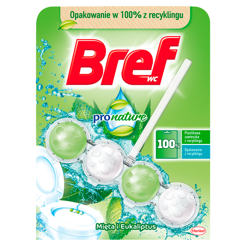 BREF Power Aktiv ProNature Zawieszka do WC - Mięta i Eukaliptus