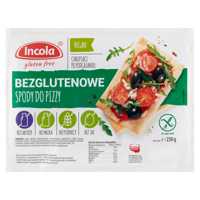 INCOLA Spód do pizzy bezglutenowy