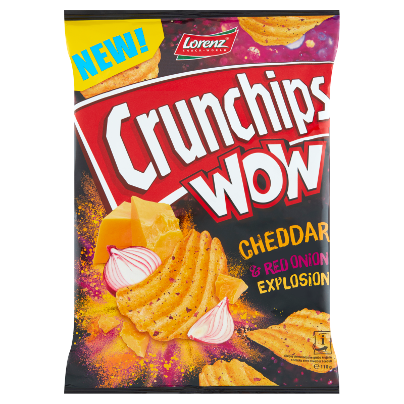 CRUNCHIPS Wow Grubo krojone chipsy ziemniaczane o smaku sera cheddar i cebuli frisco.pl