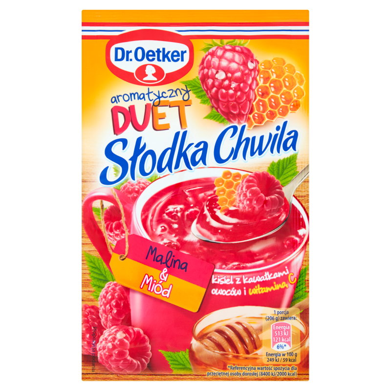 DR. OETKER Słodka Chwila Kisiel malina-miód z kawałkami owoców