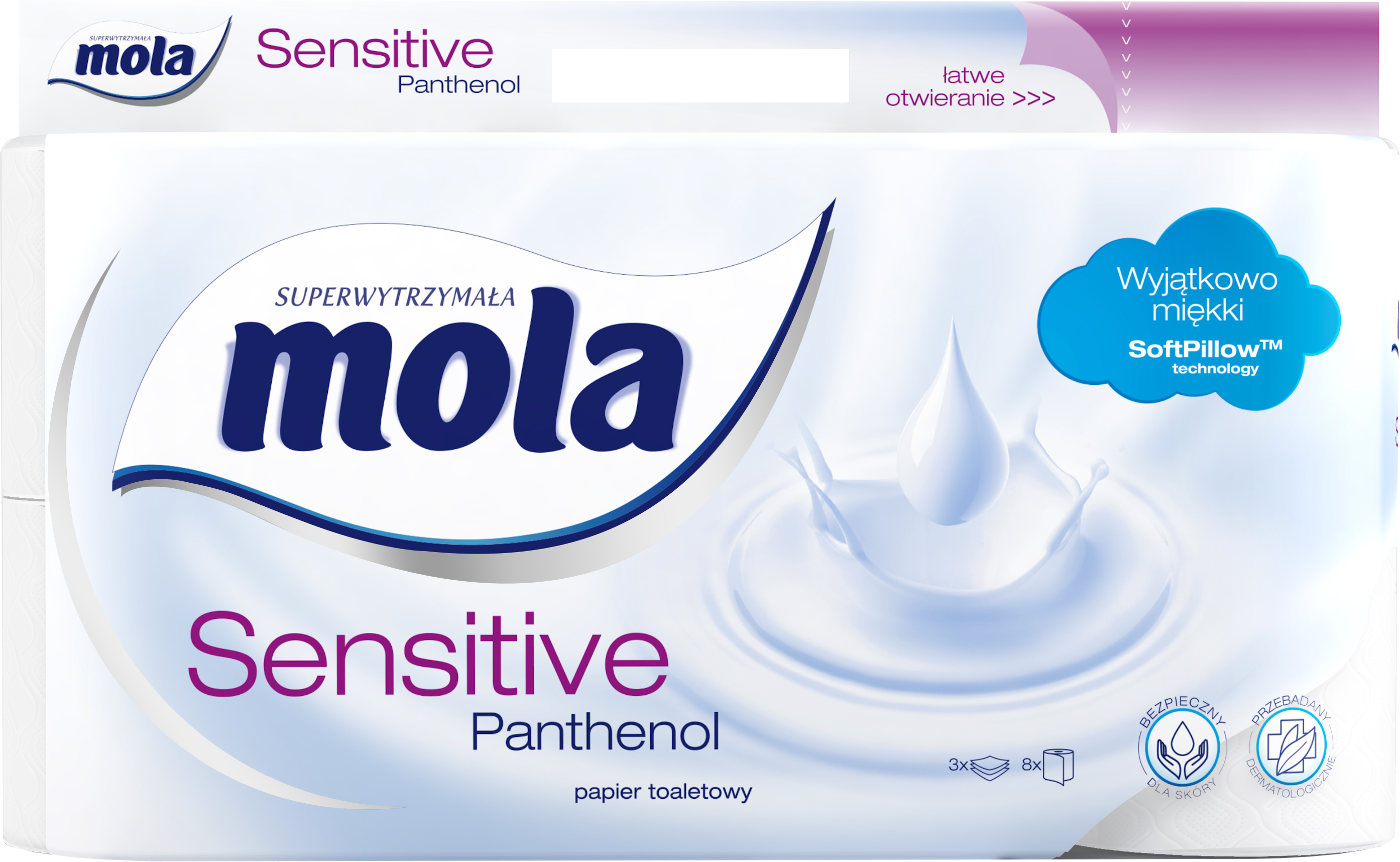 MOLA SENSITIVE Papier toaletowy Panthenol 8 rolek frisco.pl