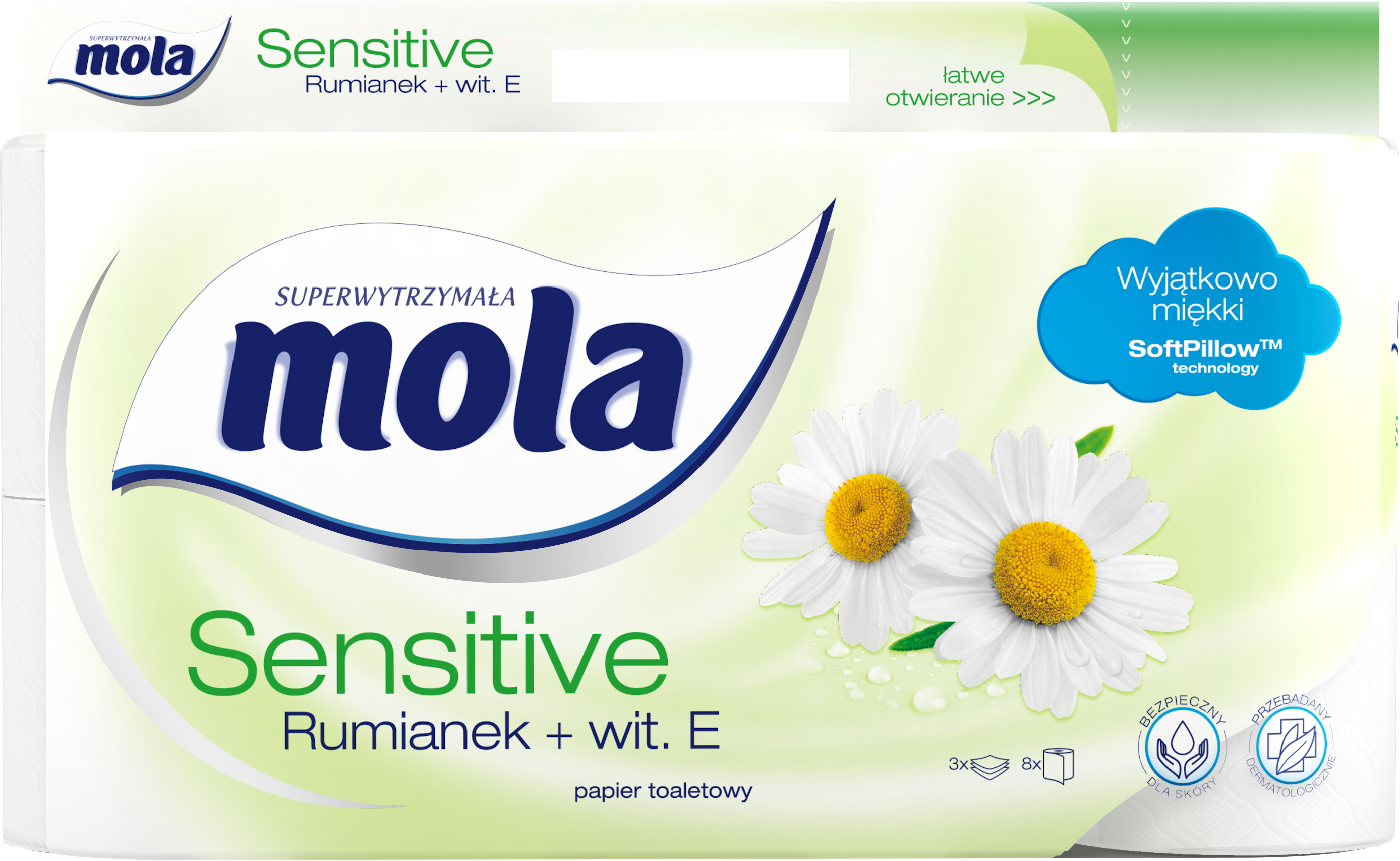 MOLA SENSITIVE Papier toaletowy Rumianek + Wit. E 8 rolek frisco.pl