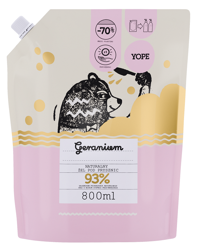 YOPE Żel pod prysznic Geranium - uzupełnienie