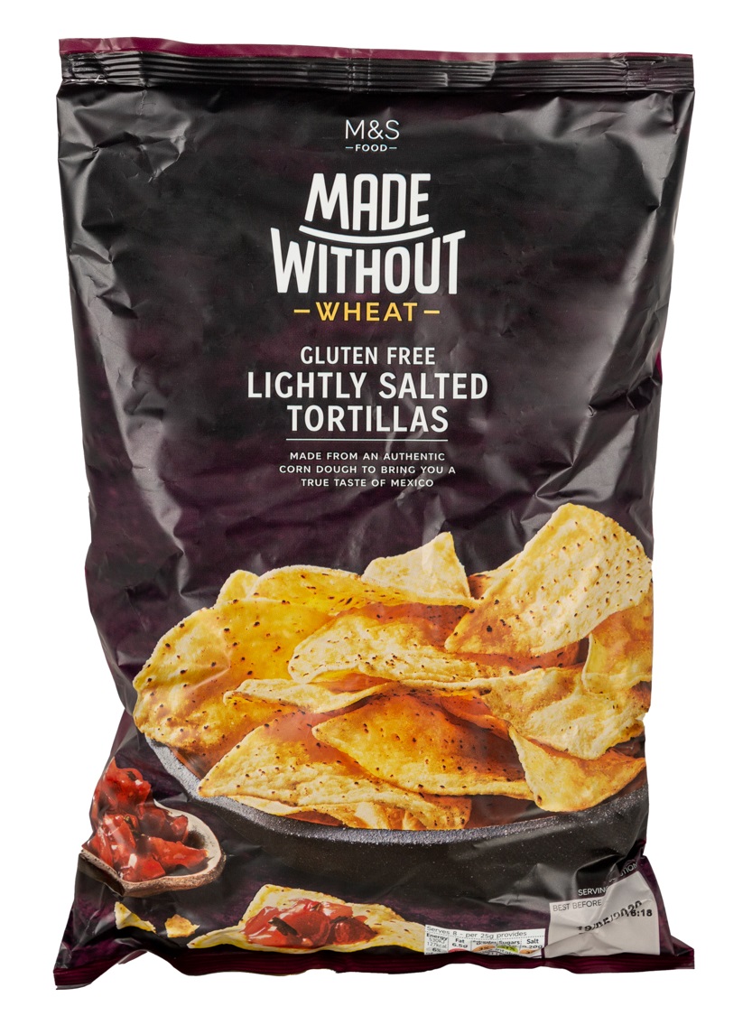 MARKS & SPENCER Chipsy kukurydziane tortilla lekko solone