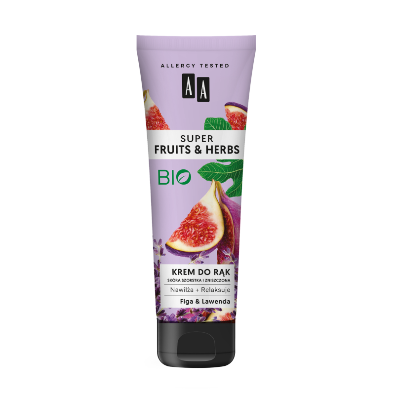 AA Super Fruits&Herbs Krem do rąk figa & lawenda