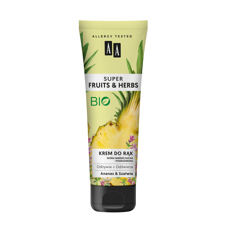 AA Super Fruits&Herbs Krem do rąk ananas & szałwia