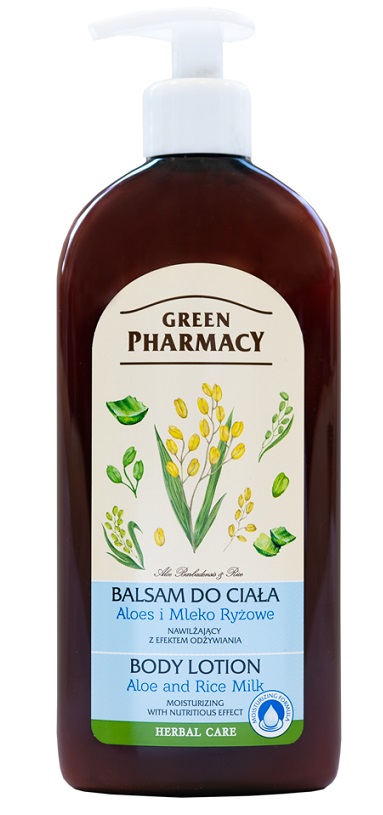 GREEN PHARMACY Balsam do ciała, aloes i mleko ryżowe