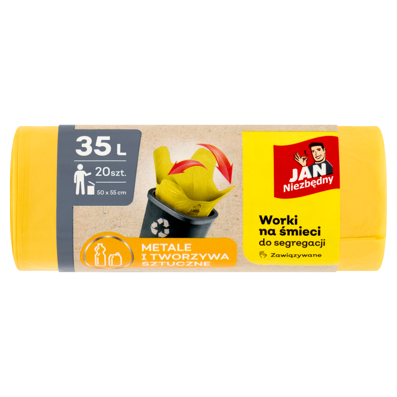 JAN NIEZBĘDNY Worki do segregacji 35l 20szt - żółty