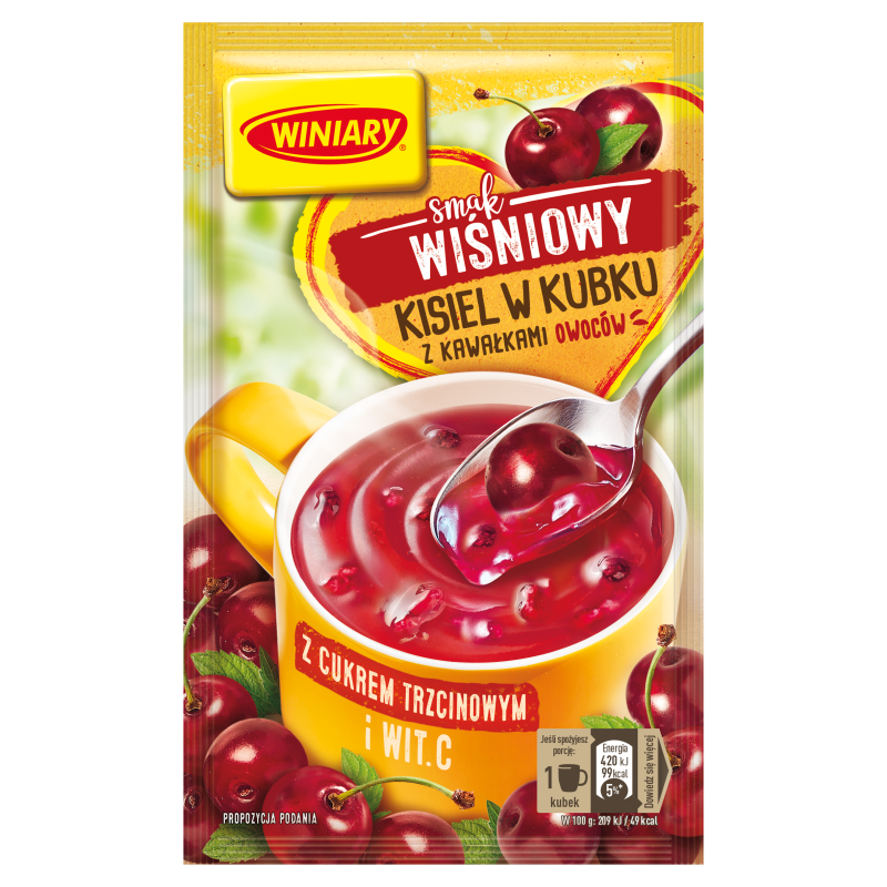 WINIARY Kisiel o smaku wiśniowym z kawałkami owoców (instant) frisco.pl
