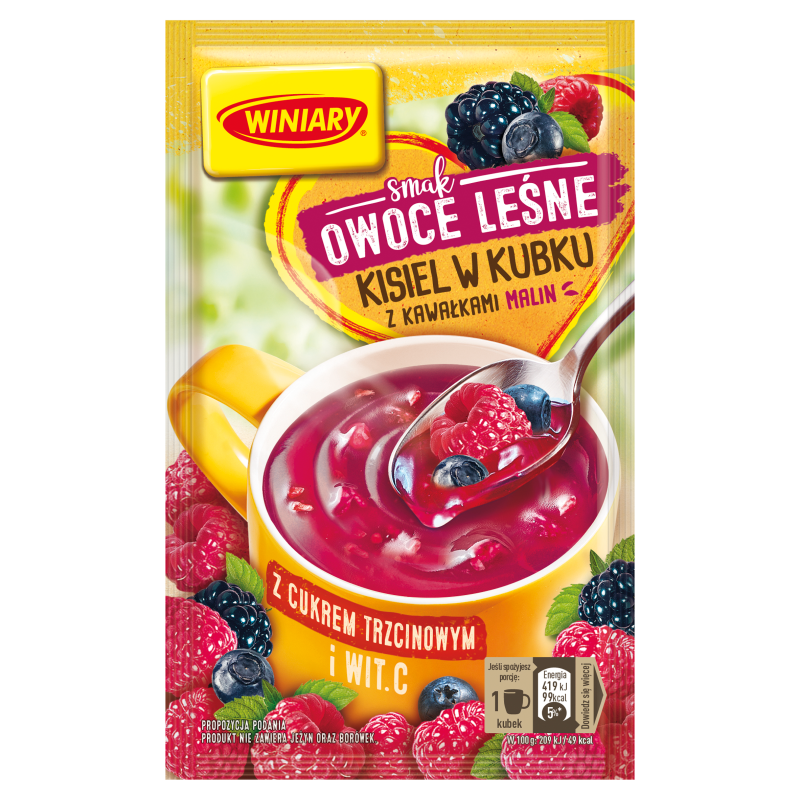 WINIARY Kisiel o smaku owoców leśnych z kawałkami malin (instant) frisco.pl