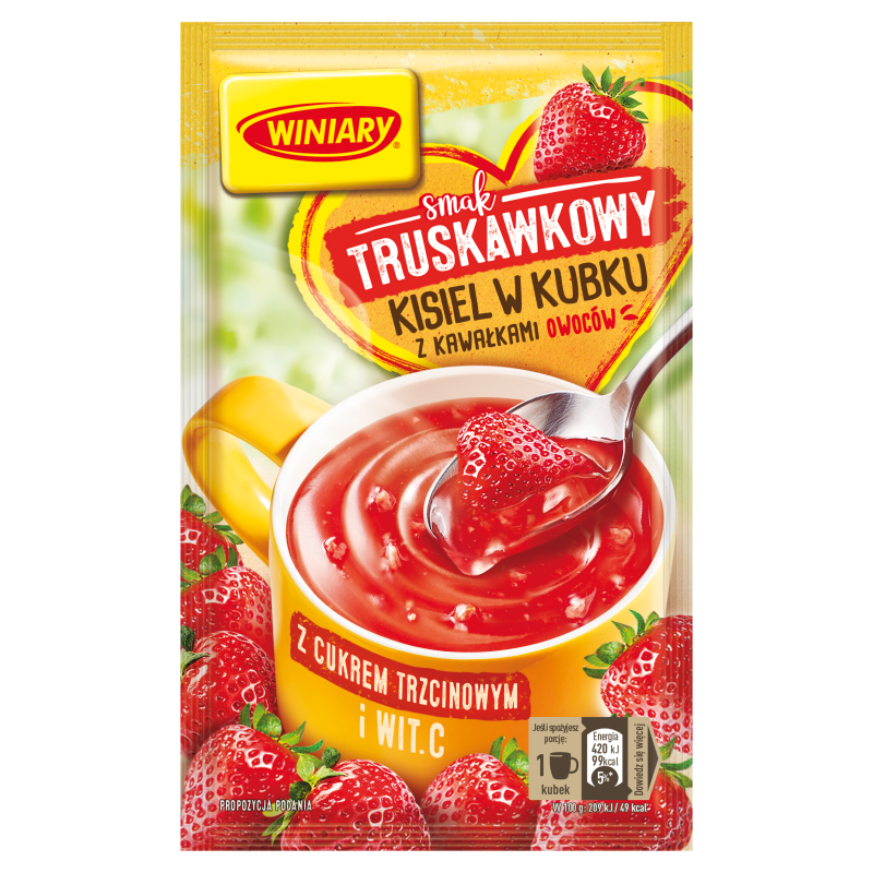 WINIARY Kisiel truskawkowy z kawałkami owoców (instant) frisco.pl