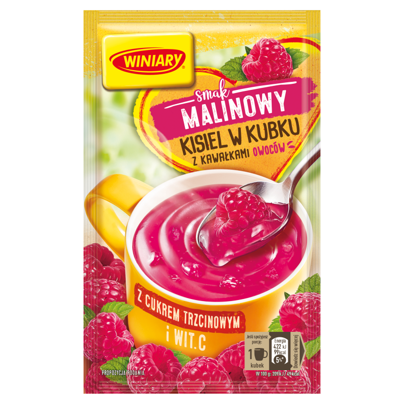 WINIARY Kisiel malinowy z kawałkami owoców (instant) frisco.pl